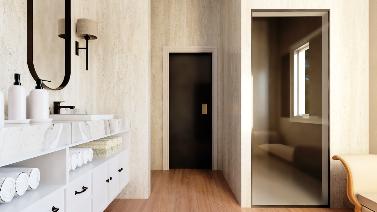 Q8052-A Contemporary Mountain House Master Bathroom, 3 Bedrooms, 2 Bathrooms | 25412 House 