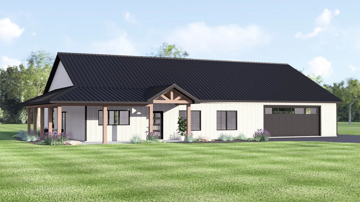 Q7568-A Barndominium House, 3 Bedrooms, 2 Bathrooms | Plan 25421 Exterior-1
