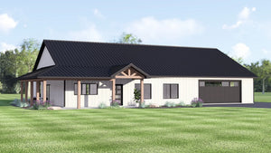 Q7568-A Barndominium House, 3 Bedrooms, 2 Bathrooms | Plan 25421 Exterior-1