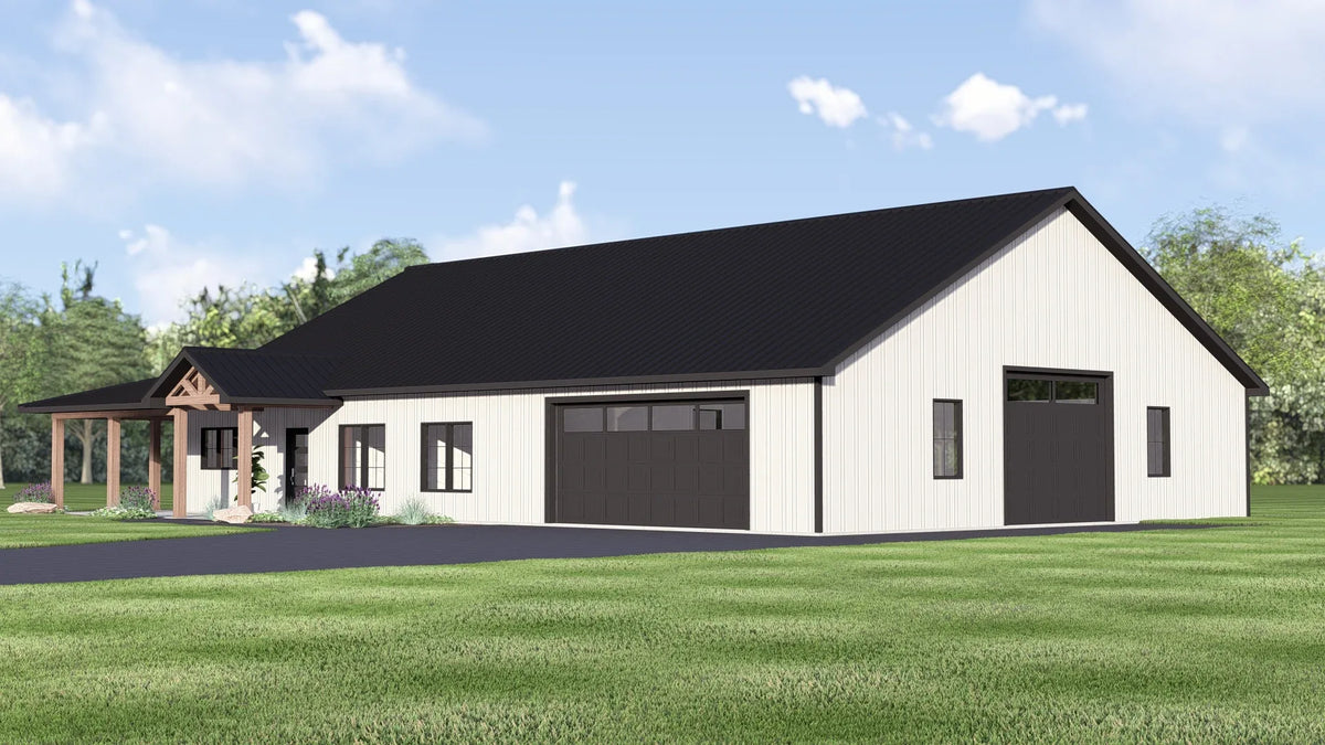 Q7568-A Barndominium House, 3 Bedrooms, 2 Bathrooms | Plan 25421 Exterior-2