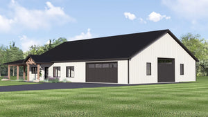 Q7568-A Barndominium House, 3 Bedrooms, 2 Bathrooms | Plan 25421 Exterior-2