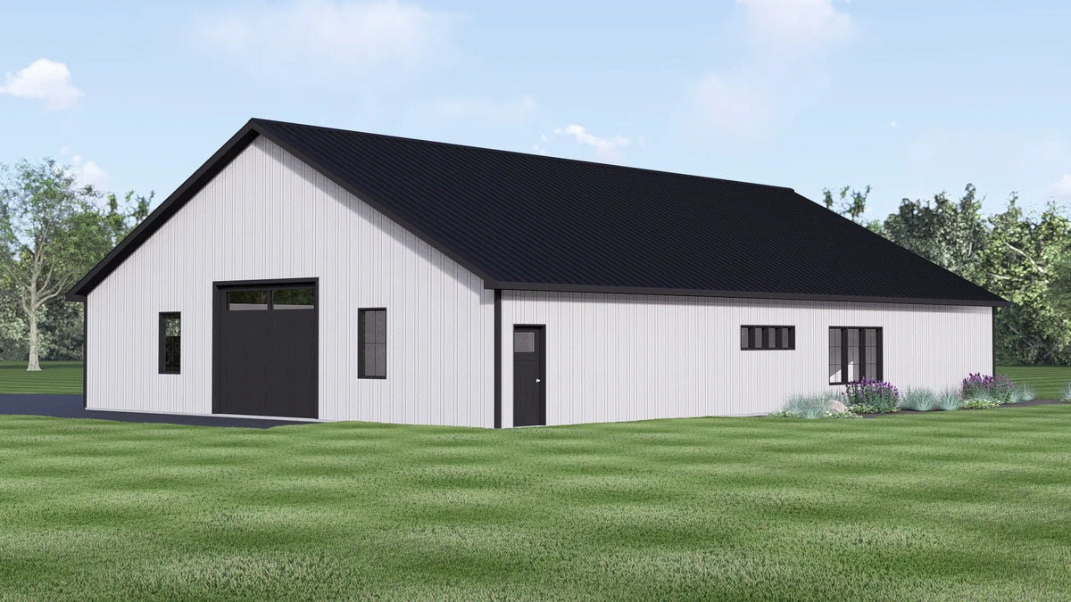 Q7568-A Barndominium House, 3 Bedrooms, 2 Bathrooms | Plan 25421 Exterior-3