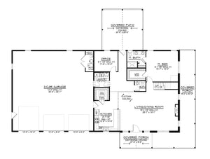 Q7785-A Barndominium House First Floor Plan, 2 Bedrooms, 2.5 Bathrooms | Plan 25424 