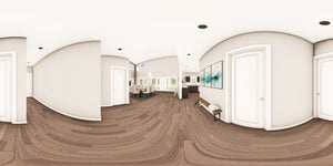 Q7785-A Barndominium House Hall Panorama, 2 Bedrooms, 2.5 Bathrooms | Plan 25424