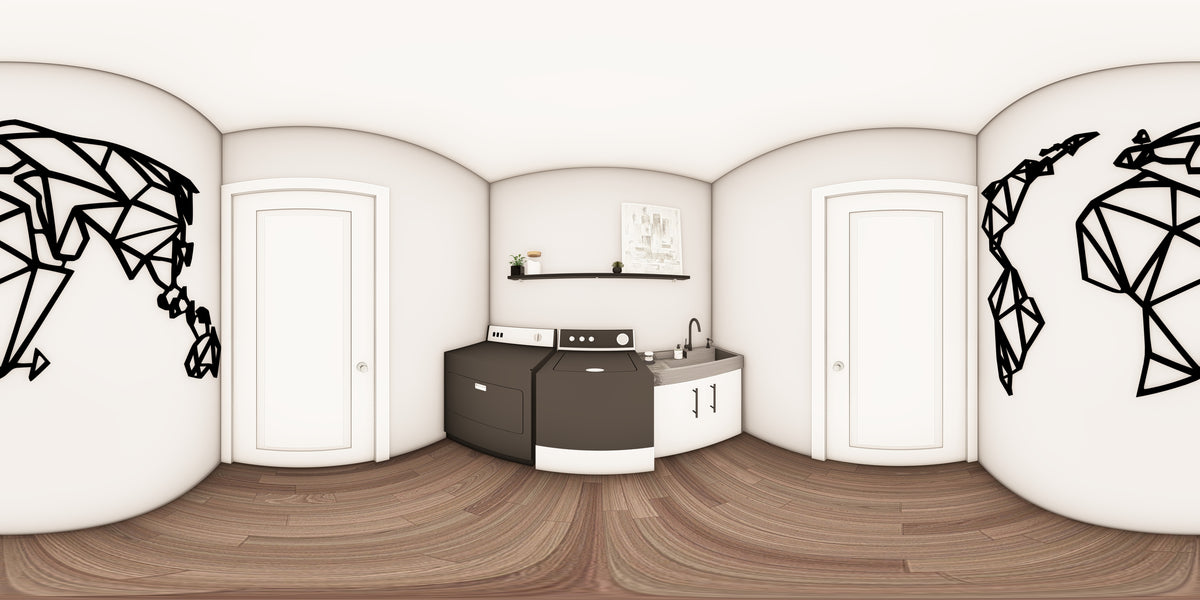 Q7785-A Barndominium House Laundry Panorama, 2 Bedrooms, 2.5 Bathrooms | Plan 25424