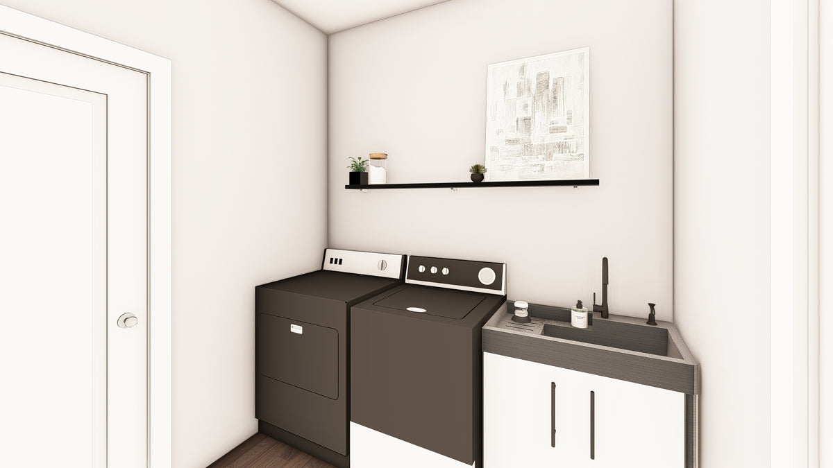 Q7785-A Barndominium House Laundry, 2 Bedrooms, 2.5 Bathrooms | Plan 25424