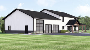 Q7785-A Barndominium House, 2 Bedrooms, 2.5 Bathrooms | Plan 25424 Exterior-2