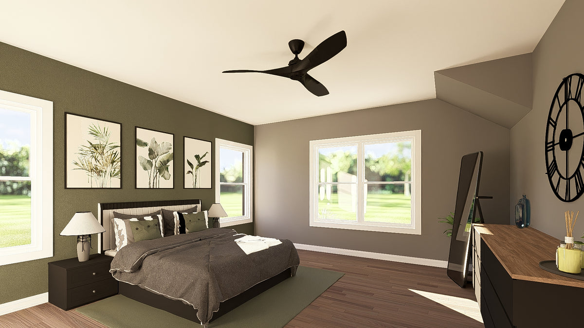 Q7785-A Barndominium House Master Bedroom, 2 Bedrooms, 2.5 Bathrooms | Plan 25424