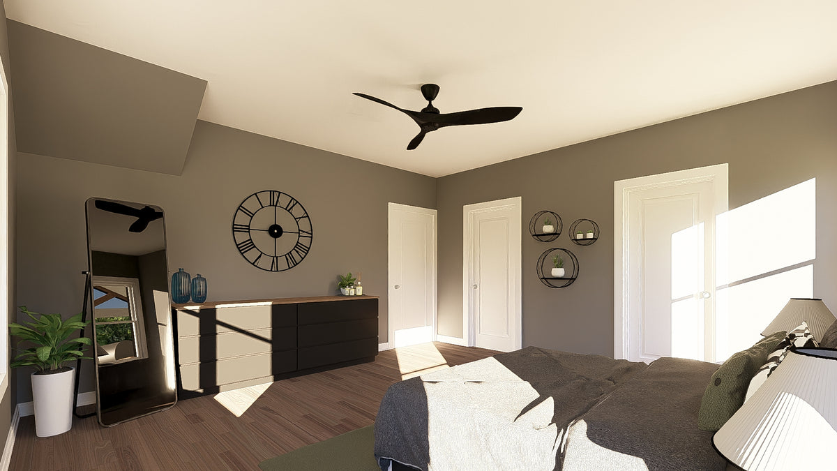 Q7785-A Barndominium House Master Bedroom, 2 Bedrooms, 2.5 Bathrooms | Plan 25424