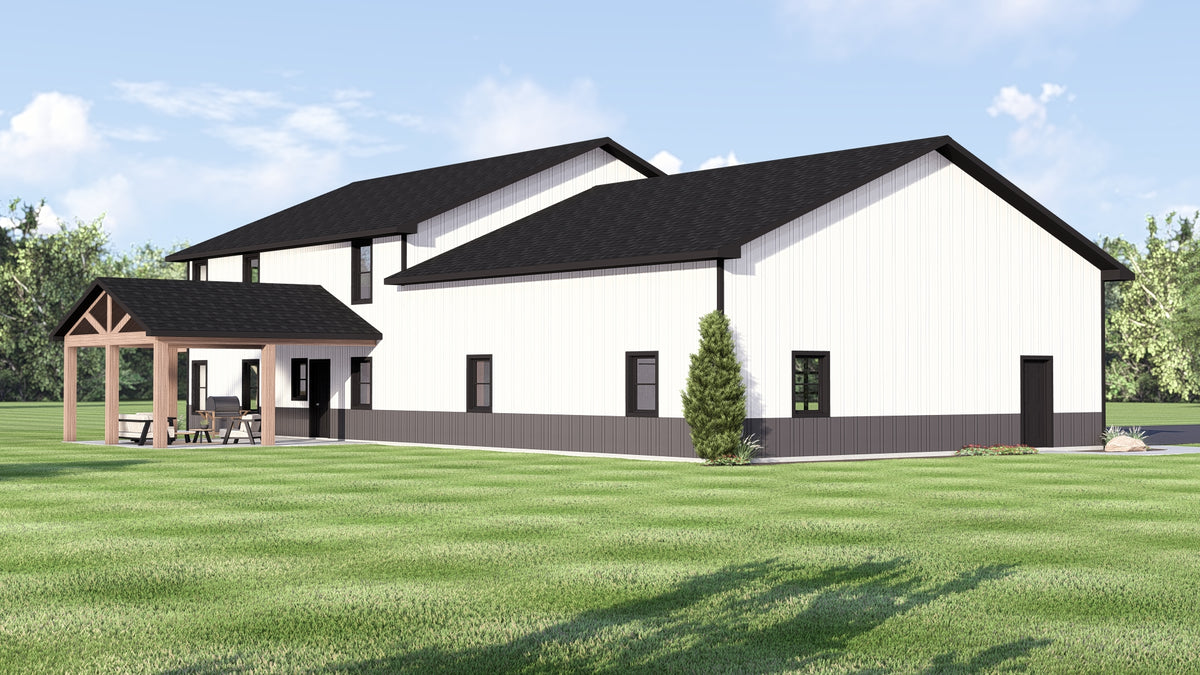 Q7785-A Barndominium House, 2 Bedrooms, 2.5 Bathrooms | Plan 25424 Exterior-3