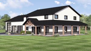 Q7785-A Barndominium House, 2 Bedrooms, 2.5 Bathrooms | Plan 25424 Exterior-5
