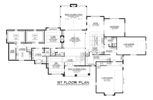 Q7486-A Modern Farmhouse First Floor Plan, 4 Bed, 4.5 Bath | Plan 2543
