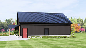 Q8449-A Modern Barndominium House, 3 Bedrooms, 2 Bathrooms | 25446 House Plan Exterior-3