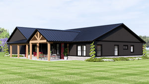 Q8449-A Modern Barndominium House, 3 Bedrooms, 2 Bathrooms | 25446 House Plan Exterior-5