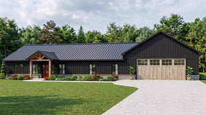 Q8449-A Modern Barndominium House, 3 Bedrooms, 2 Bathrooms | 25446 House Plan Exterior