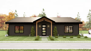 Q7487-A Modern House, 3 Bed, 2 Bath | Plan 25449 Exterior-2