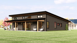 Q7487-A Modern House, 3 Bed, 2 Bath | Plan 25449 Exterior-5