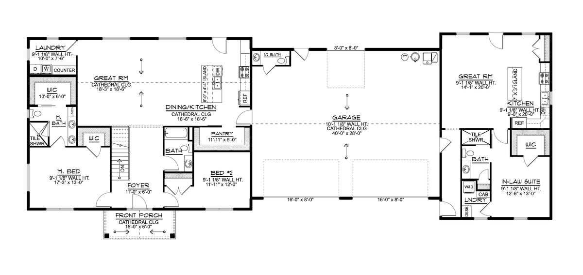 Q7985-A Modern Farmhouse First Floor Plan, 3 Bedrooms, 3.5 Bathrooms | Plan 25451 