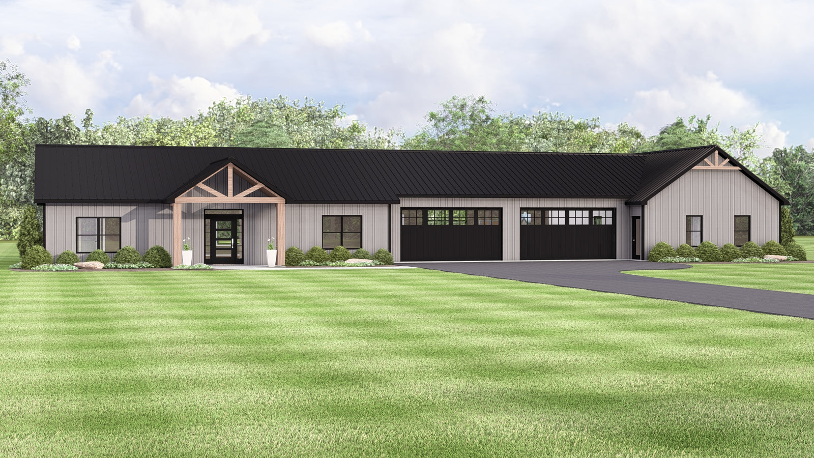 Q7985-A Modern Farmhouse, 3 Bedrooms, 3.5 Bathrooms | Plan 25451 Exterior