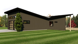 Q7988-A Contemporary House, 3 Bedrooms, 3.5 Bathrooms | Plan 25455 Exterior-2