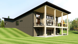 Q7988-A Contemporary House, 3 Bedrooms, 3.5 Bathrooms | Plan 25455 Exterior-3