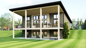 Q7988-A Contemporary House, 3 Bedrooms, 3.5 Bathrooms | Plan 25455 Exterior-5