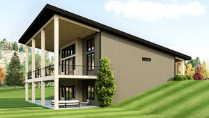 Q7988-A Contemporary House, 3 Bedrooms, 3.5 Bathrooms | Plan 25455 Exterior-6