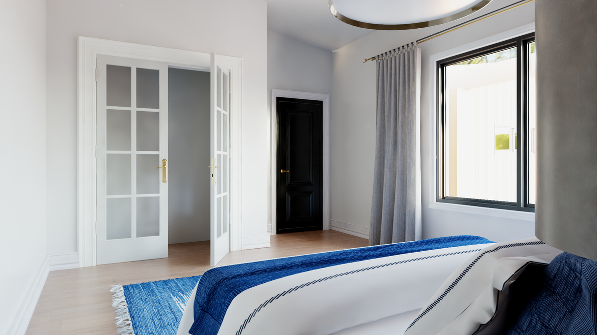 Q7988-A Contemporary House Bedroom 1, 3 Bedrooms, 3.5 Bathrooms | Plan 25455 