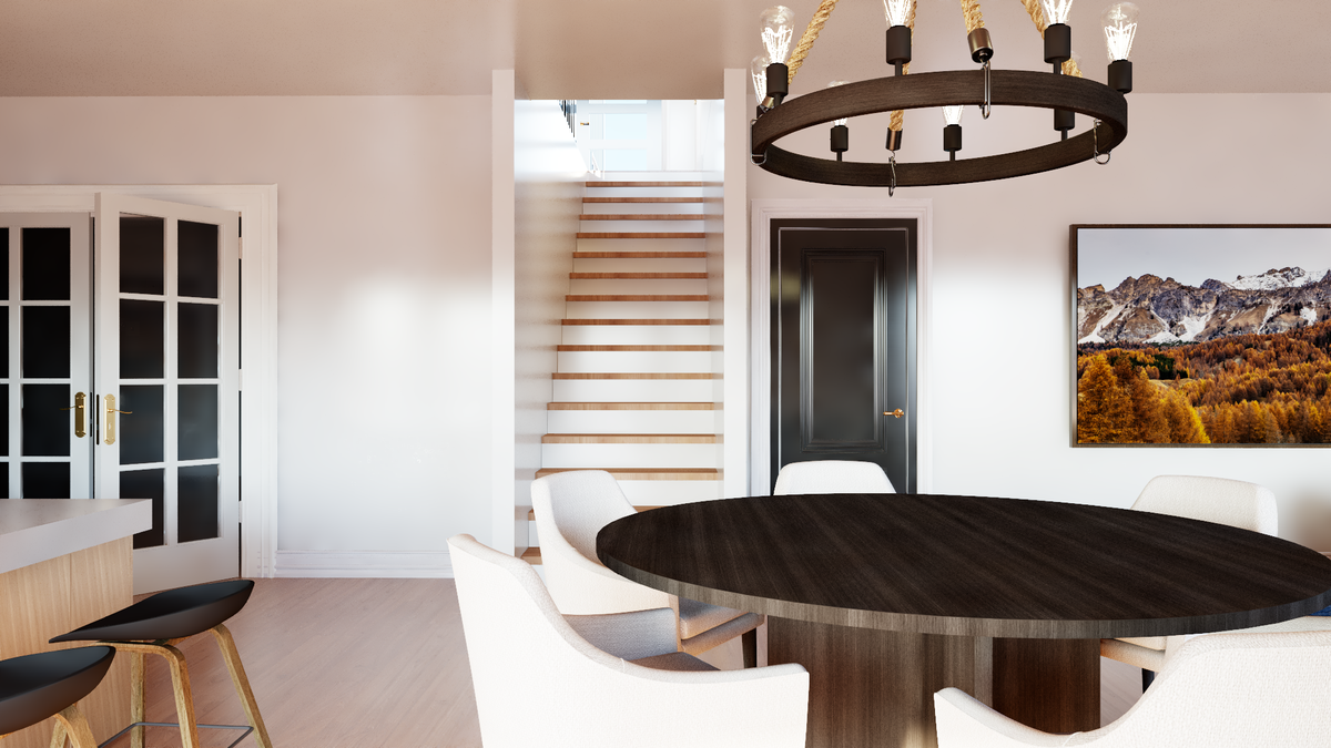 Q7988-A Contemporary House Basement, 3 Bedrooms, 3.5 Bathrooms | Plan 25455 