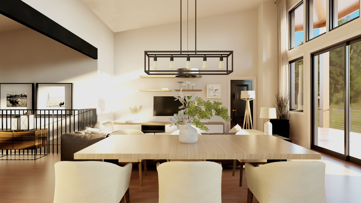 Q7988-A Contemporary House Dining, 3 Bedrooms, 3.5 Bathrooms | Plan 25455 