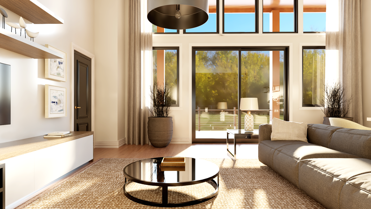 Q7988-A Contemporary House Living, 3 Bedrooms, 3.5 Bathrooms | Plan 25455 