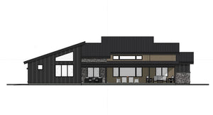 W7589-A Modern Ranch House Back, 3 Bedrooms, 2.5 Bathrooms | USA-2589-MCM 