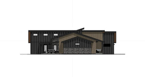 W7589-A Modern Ranch House Left, 3 Bedrooms, 2.5 Bathrooms | USA-2589-MCM 