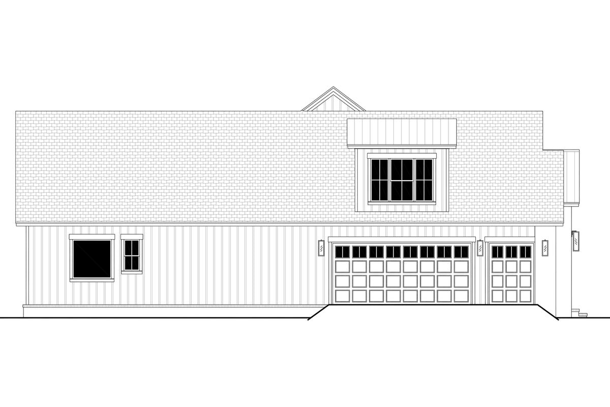 H7867-A Modern Farmhouse Left CAD, 4 Bedrooms, 3.5 Bathrooms | Havenbrook 