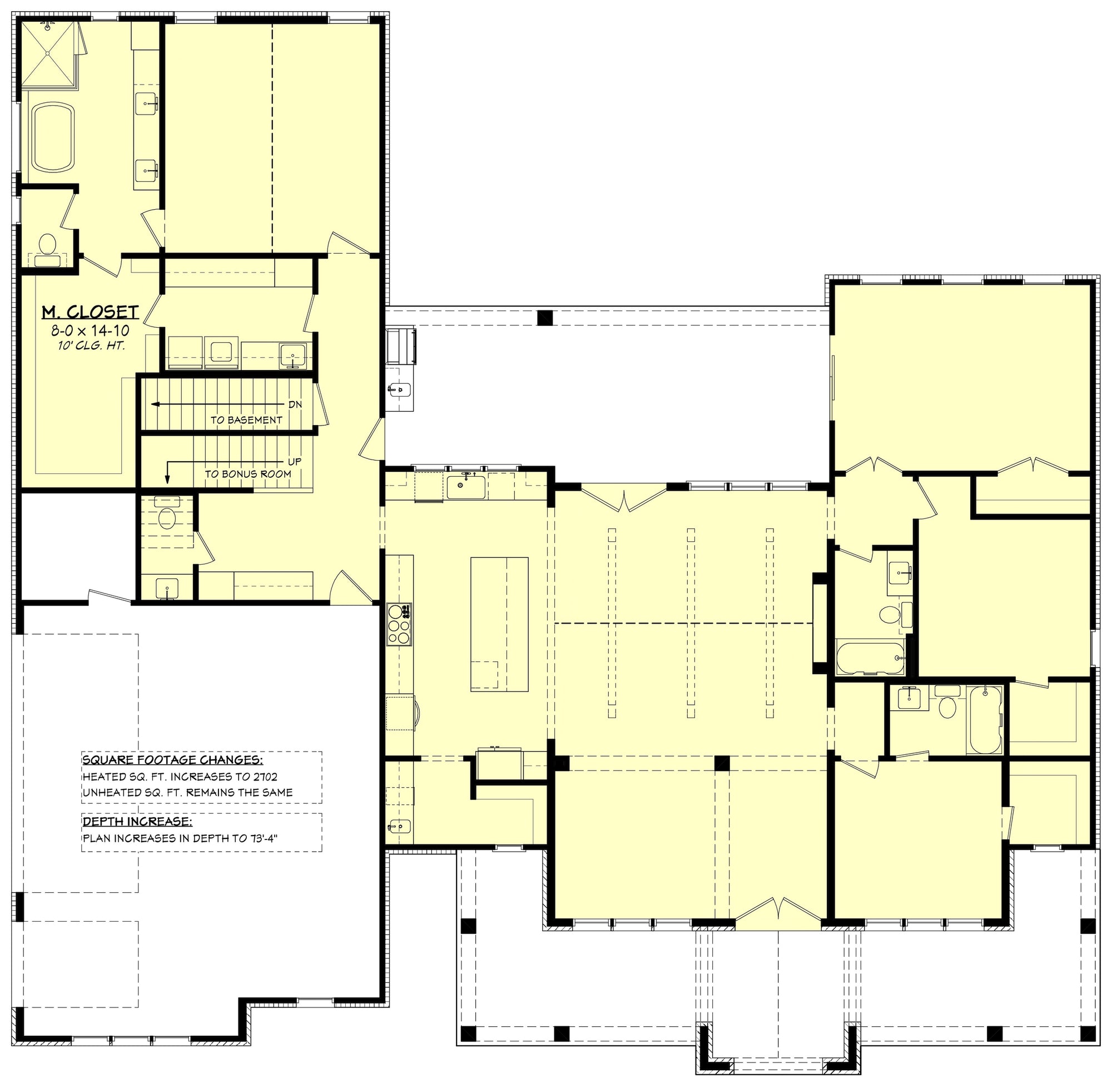 H7867-A Modern Farmhouse Basement Stair Location Floor Plan, 4 Bedrooms, 3.5 Bathrooms | Havenbrook 