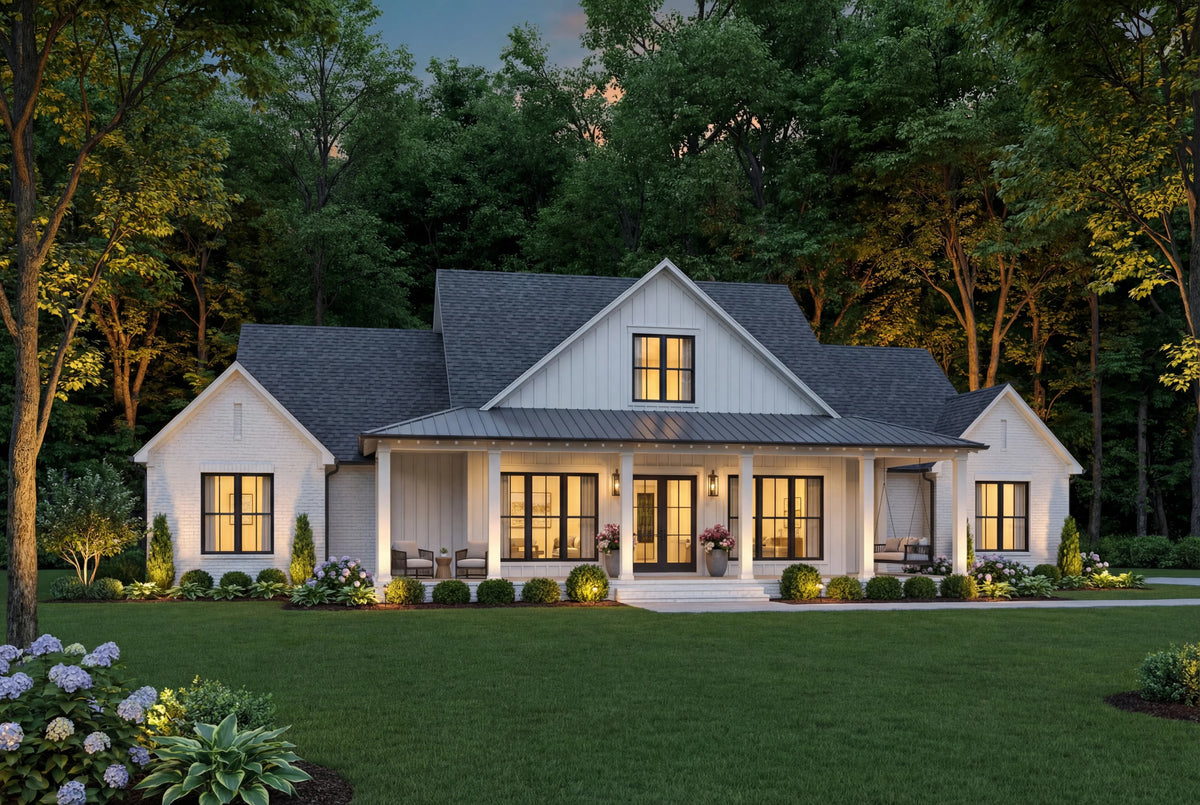 H6227-A Modern Farmhouse, 4 Bed, 3.5 Bath | 2655-S House Plan Exterior-2
