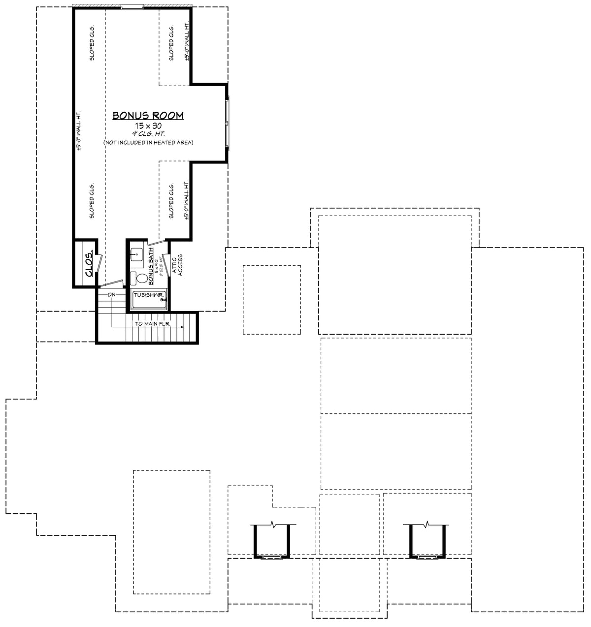 H8381-A Modern Farmhouse Bonus Floor Plan, 3 Bedrooms, 3.5 Bathrooms | Riverchase House Plan 