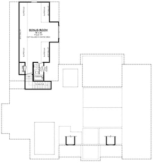 H8381-A Modern Farmhouse Bonus Floor Plan, 3 Bedrooms, 3.5 Bathrooms | Riverchase House Plan 