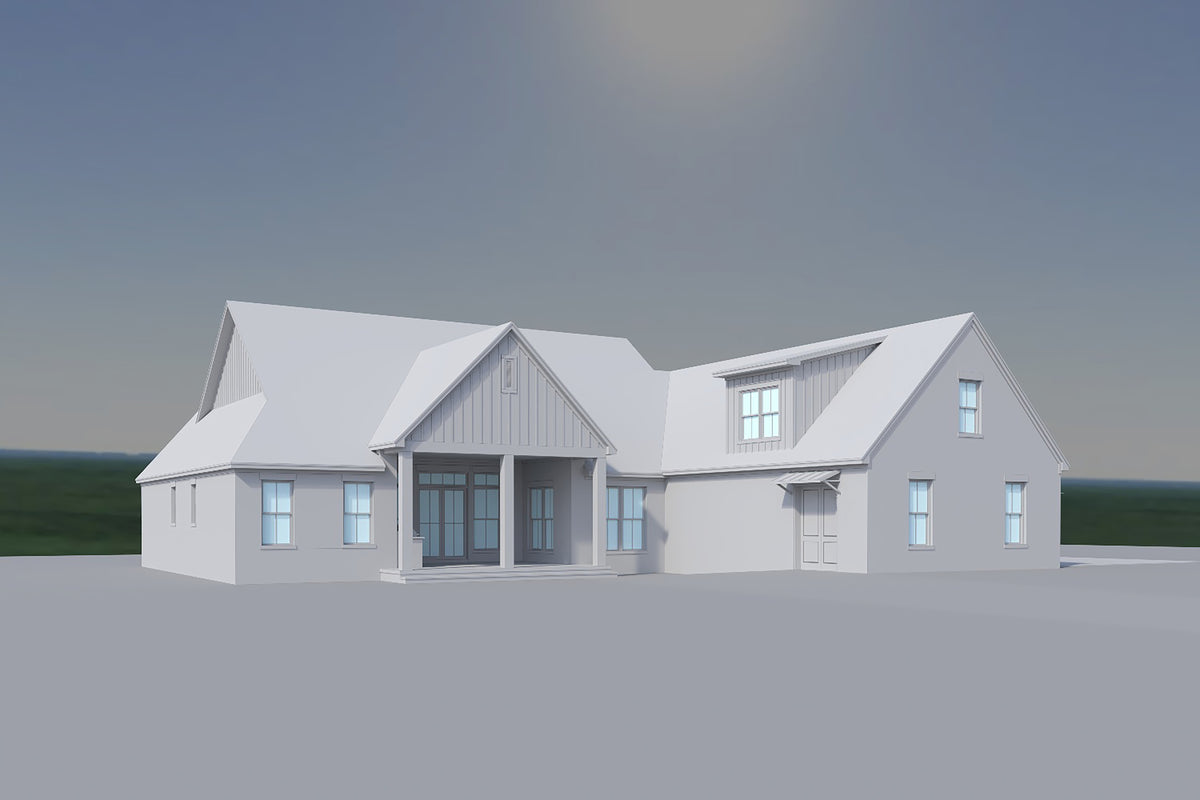 H8381-A Modern Farmhouse, 3 Bedrooms, 3.5 Bathrooms | Riverchase House Plan 