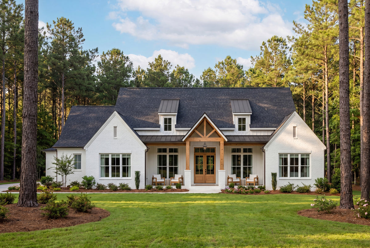 H8381-A Modern Farmhouse, 3 Bedrooms, 3.5 Bathrooms | Riverchase House Plan Exterior-3