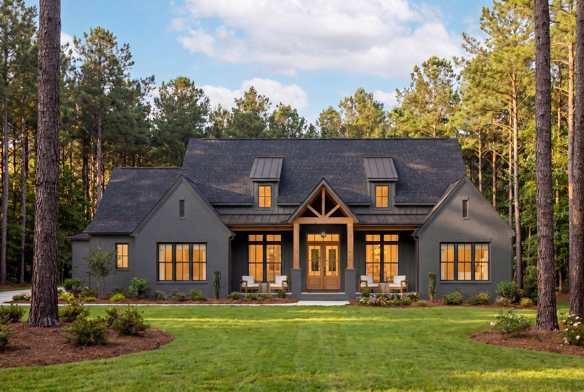 H8381-A Modern Farmhouse, 3 Bedrooms, 3.5 Bathrooms | Riverchase House Plan Exterior-5