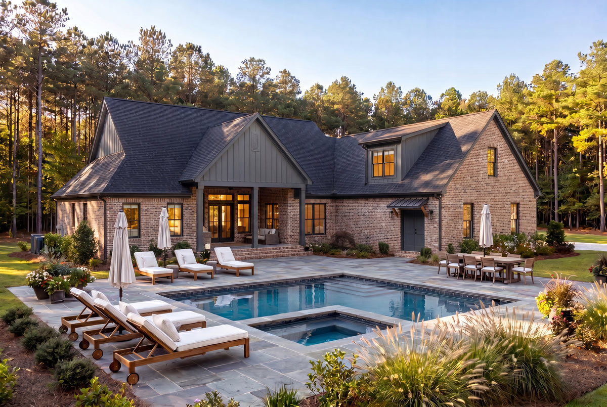 H8381-A Modern Farmhouse, 3 Bedrooms, 3.5 Bathrooms | Riverchase House Plan Exterior-6
