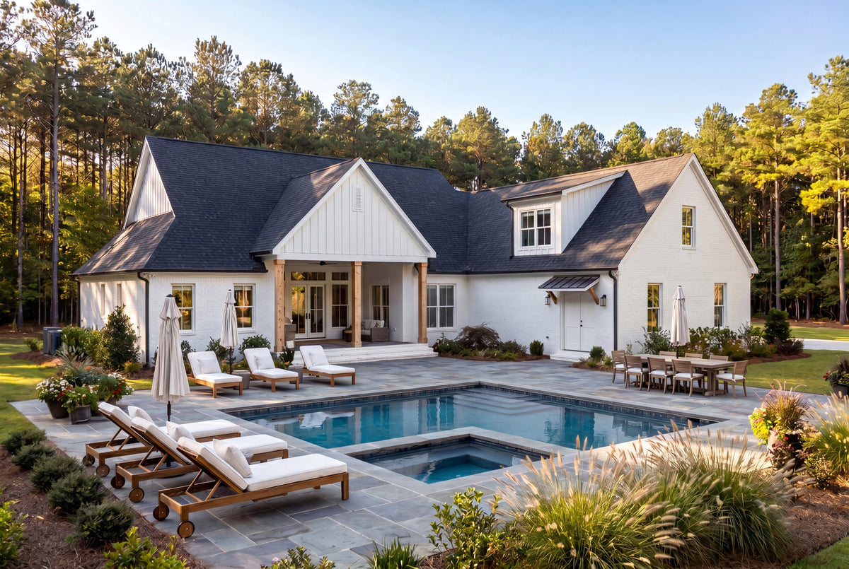 H8381-A Modern Farmhouse, 3 Bedrooms, 3.5 Bathrooms | Riverchase House Plan Exterior-9
