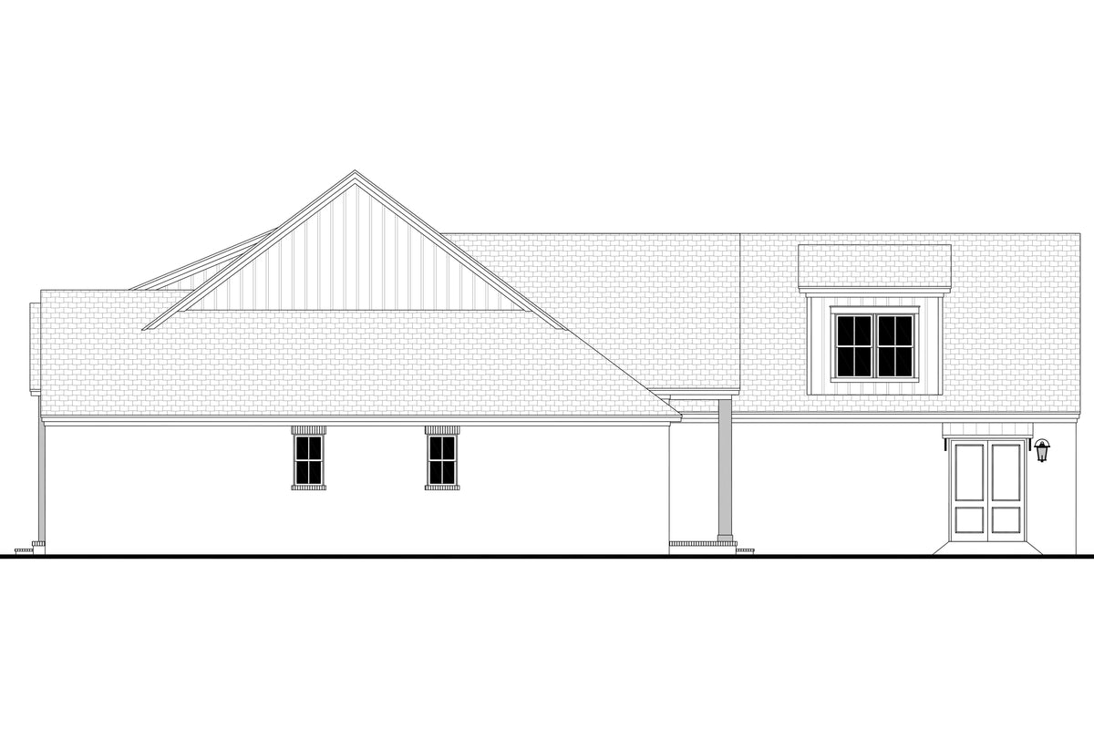 H8381-A Modern Farmhouse, 3 Bedrooms, 3.5 Bathrooms | Riverchase House Plan Right CAD