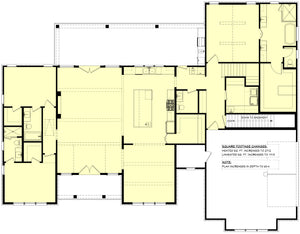 H8379-A Transitional House Basement Stair Location Floor Plan, 3 Bedrooms, 3.5 Bathrooms | Hawkridge House Plan 