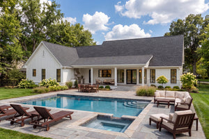 H8379-A Transitional House, 3 Bedrooms, 3.5 Bathrooms | Hawkridge House Plan Rear Exterior