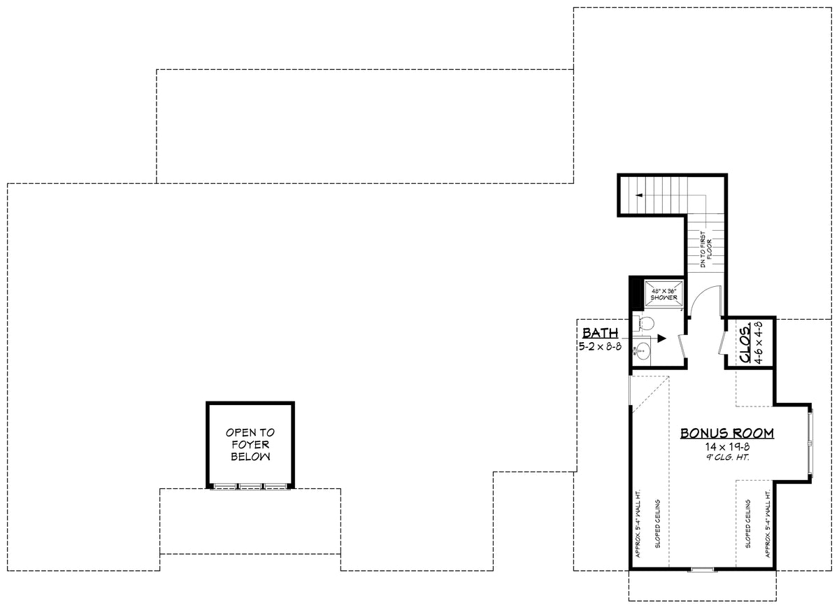 H8379-A Transitional House Bonus Floor Plan, 3 Bedrooms, 3.5 Bathrooms | Hawkridge House Plan 