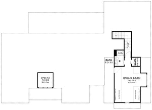 H8379-A Transitional House Bonus Floor Plan, 3 Bedrooms, 3.5 Bathrooms | Hawkridge House Plan 