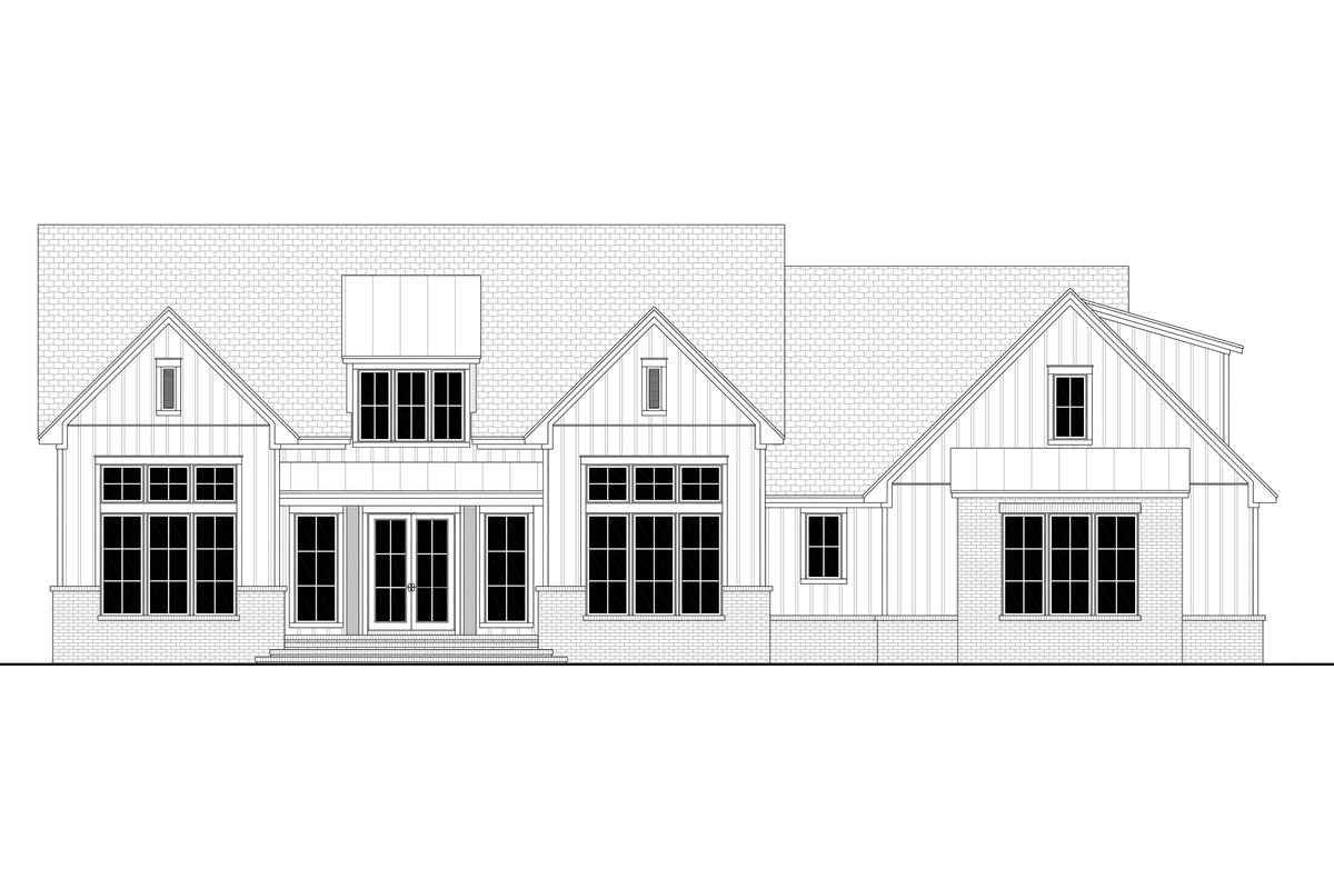 H8379-A Transitional House, 3 Bedrooms, 3.5 Bathrooms | Hawkridge House Plan Front CAD