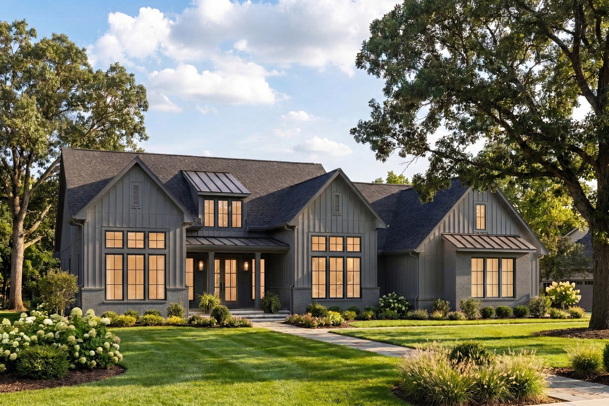 H8379-A Transitional House, 3 Bedrooms, 3.5 Bathrooms | Hawkridge House Plan Exterior-8